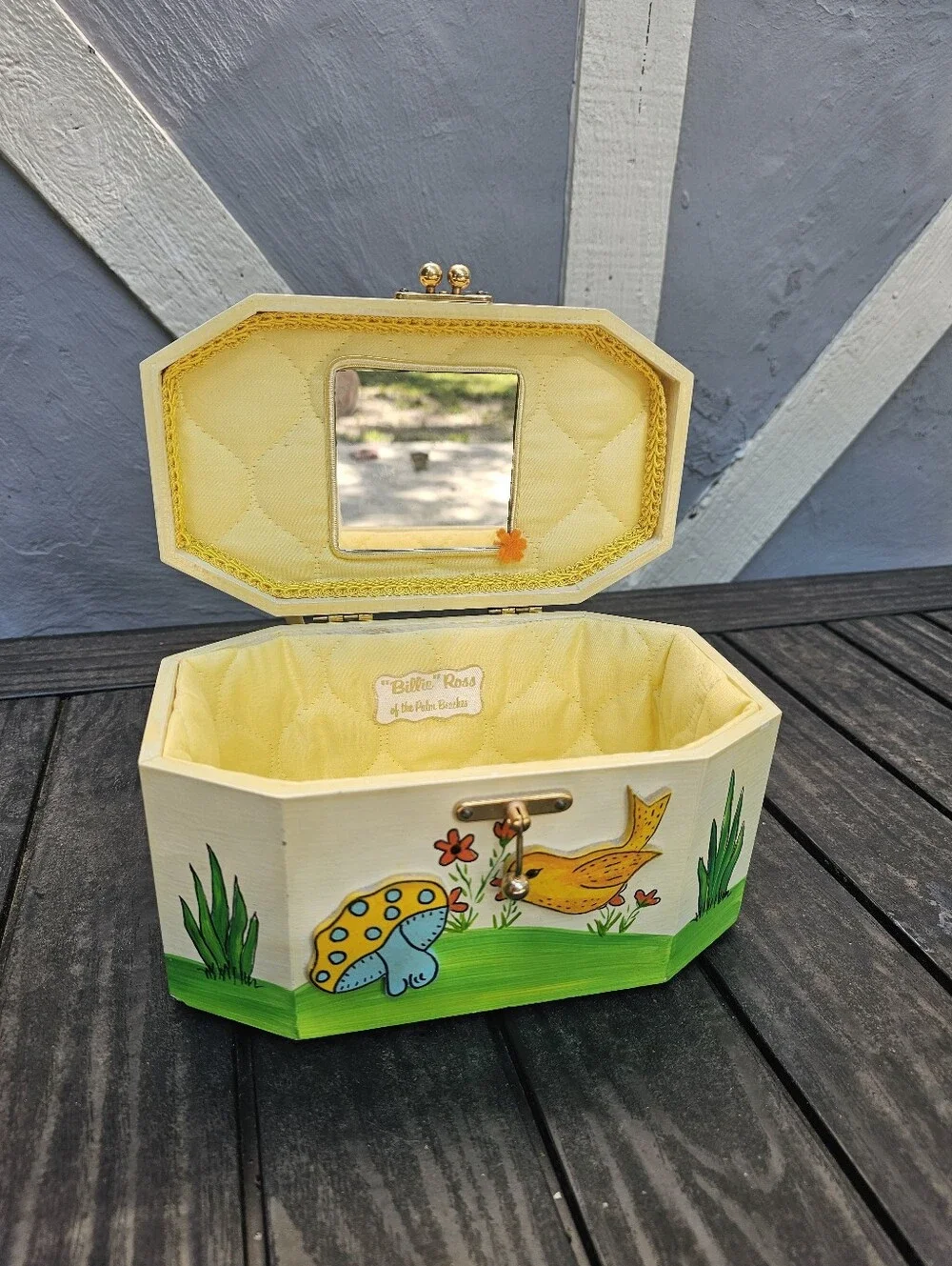 Billie Ross of Palm Beach -Hand-Painted Wooden Box Bag